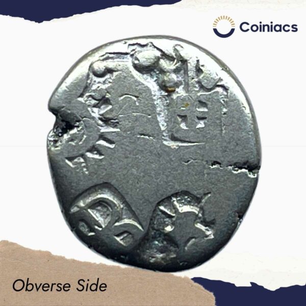 Karshapana Historic Punch Mark Silver Coin of Ancient India. - Image 2