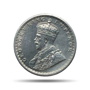 Half Rupee George V King Emperor 1936 Calcutta Mint Silver Coin, British India Uniform Coinage, XF+.