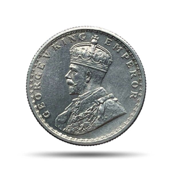 Half Rupee George V King Emperor 1936 Calcutta Mint Silver Coin, British India Uniform Coinage, XF+.