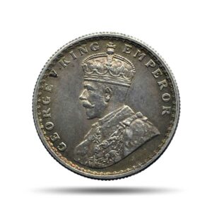 Half Rupee George V King Emperor 1936 Calcutta Mint Silver Coin, British India Uniform Coinage, XF+.