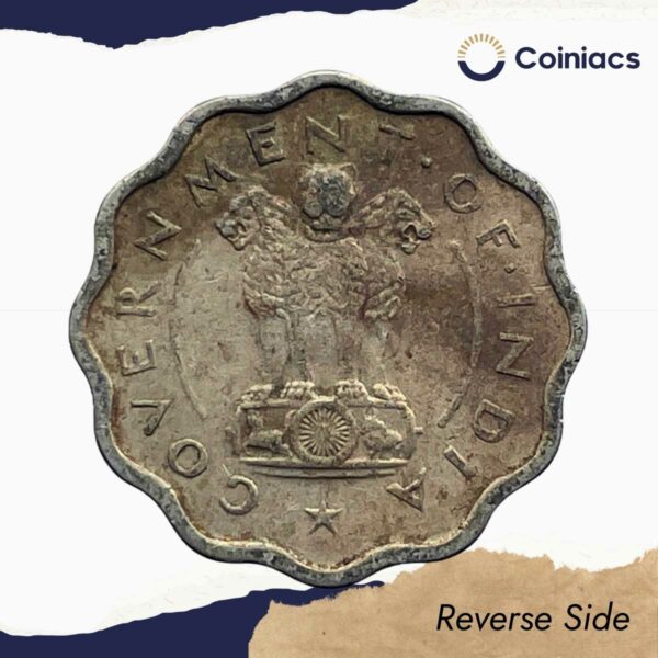 One Anna Bull 1954 Bombay Mint Copper-Nickel Coin, Republic India Anna Series, Collectible. - Image 3