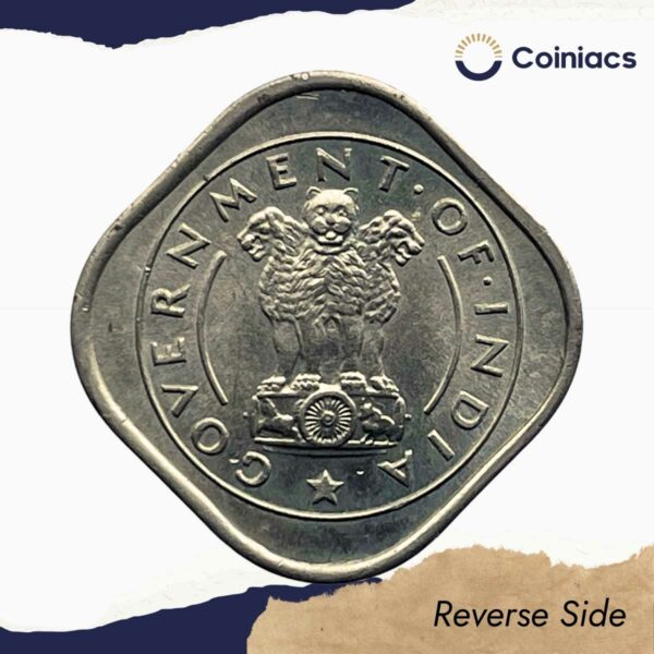 1/2 Anna Bull 1954 Calcutta Mint Copper-Nickel Coin, Republic India Anna Series, UNC. - Image 3