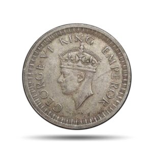 Scarce One Rupee George VI King Emperor (1940-45) Silver Coin, British India Uniform Coinage, Collectible.
