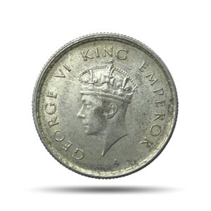 Scarce Half Rupee George VI King Emperor 1939 Silver Coin, British India Uniform Coinage, Collectible.