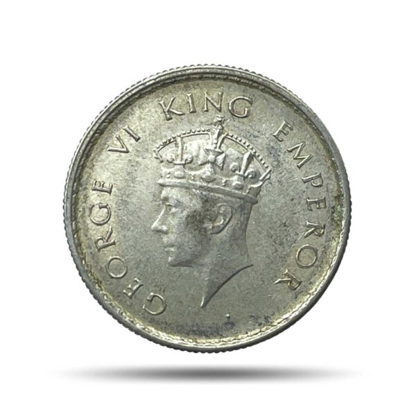 Scarce Half Rupee George VI King Emperor 1939 Silver Coin, British India Uniform Coinage, Collectible.