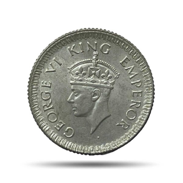 1/4 Rupee George VI King Emperor (1940-45) Silver Coin, British India Uniform Coinage, Collectible.