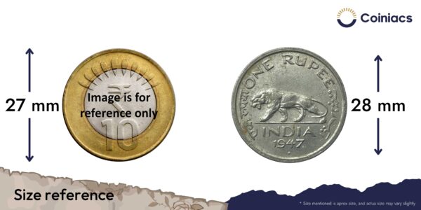 One Rupee George VI King & Emperor 1947 Bombay Mint Nickel Coin, British India Uniform Coinage, Collectable. - Image 4