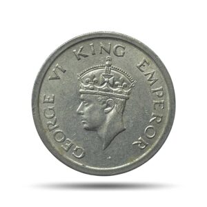 One Rupee George VI King & Emperor 1947 Bombay Mint Nickel Coin, British India Uniform Coinage, Collectable.