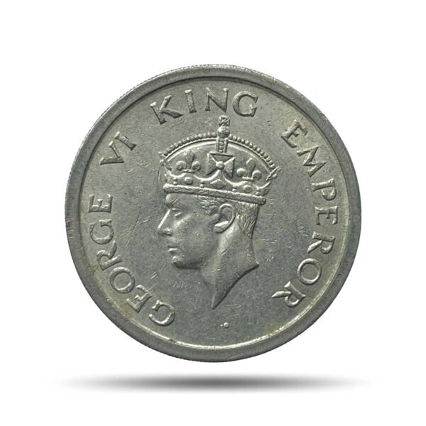 One Rupee George VI King & Emperor 1947 Bombay Mint Nickel Coin, British India Uniform Coinage, Collectable.