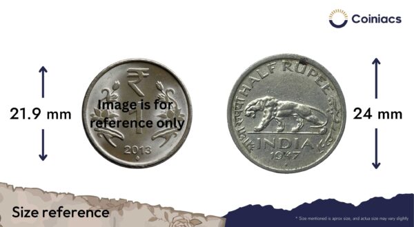 Half Rupee George VI King & Emperor 1946-47 Nickel Coin, British India Uniform Coinage, Collectable. - Image 4