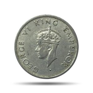 Half Rupee George VI King & Emperor 1946-47 Nickel Coin, British India Uniform Coinage, Collectable.