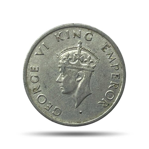 Half Rupee George VI King & Emperor 1946-47 Nickel Coin, British India Uniform Coinage, Collectable.