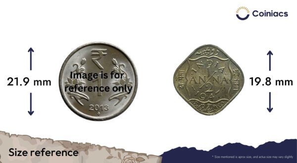 UNC 1/2 Annas George VI King Emperor (1946-47) Cupro-Nickel Coin, British India Uniform Coinage, UNC - Image 4