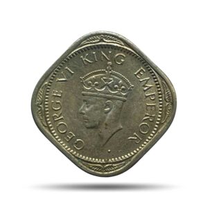 UNC 1/2 Annas George VI King Emperor (1946-47) Cupro-Nickel Coin, British India Uniform Coinage, UNC