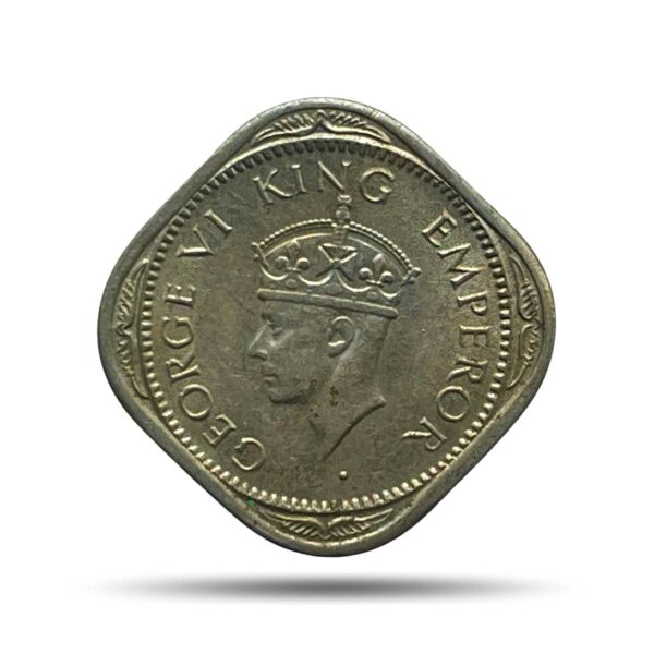 UNC 1/2 Annas George VI King Emperor (1946-47) Cupro-Nickel Coin, British India Uniform Coinage, UNC