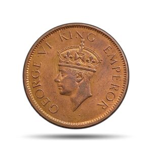 UNC One Quarter Anna George VI King Emperor (Head II)(1940-43) Bronze Coin, British India Uniform Coinage, UNC