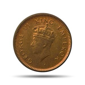 UNC 1/12 Anna George VI King Emperor (1939-40) Bronze Coin, British India Uniform Coinage, UNC.