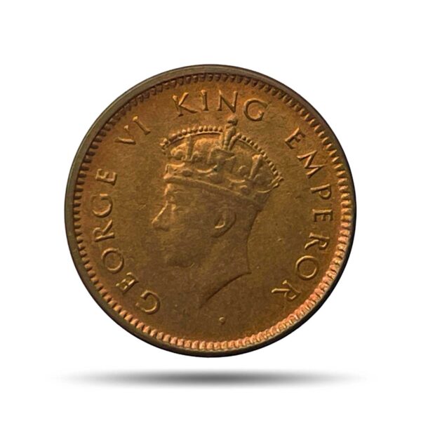 UNC 1/12 Anna George VI King Emperor (1939-40) Bronze Coin, British India Uniform Coinage, UNC.