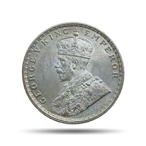 Rare UNC One Rupee George V King Emperor (1912-20) Silver Coin, British India Uniform Coinage, UNC.