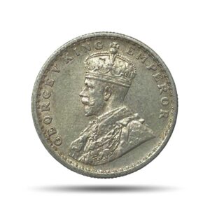 Scarce Half Rupee George V King Emperor (1912-36) Silver Coin, British India Uniform Coinage, Collectible.