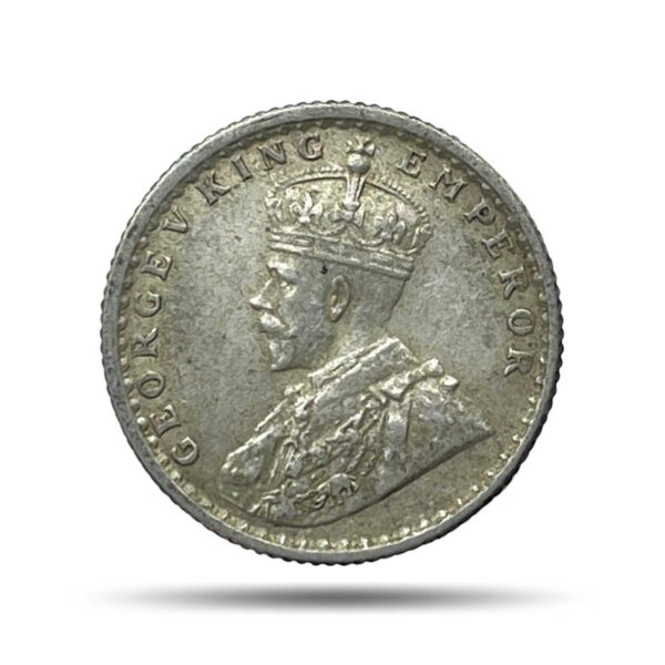 1/4 Rupee George V King Emperor (1912-36) Silver Coin, British India Uniform Coinage, Collectible
