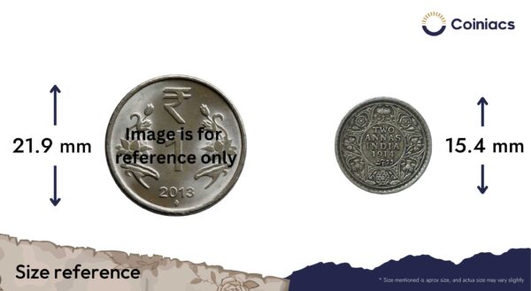 Two Annas George V King Emperor (1912-17) Silver Coin, British India Uniform Coinage, Collectible. - Image 4