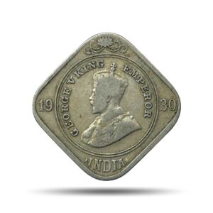 2 Annas George V King Emperor (1918-36) Cupro-Nickel Coin, British India Uniform Coinage, Collectible.