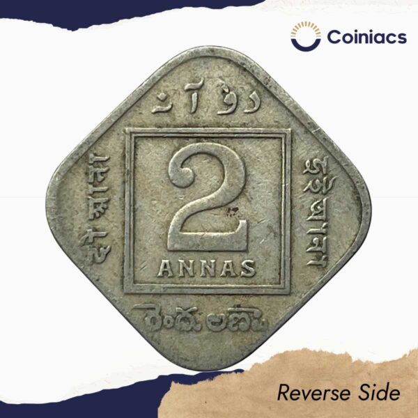 2 Annas George V King Emperor (1918-36) Cupro-Nickel Coin, British India Uniform Coinage, Collectible. - Image 3