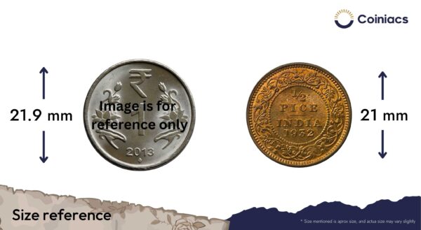 UNC 1/2 George V King Emperor (1912-36) Bronze Coin, British India Uniform Coinage, UNC. - Image 4
