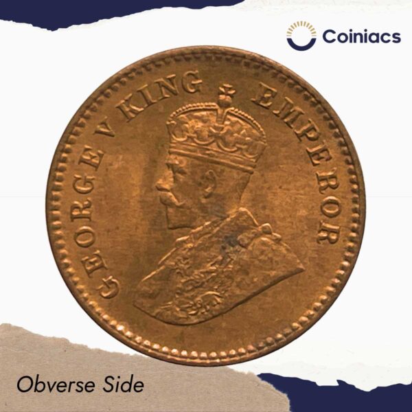 UNC 1/12 Anna George V King Emperor (1912-36) Bronze Coin, British India Uniform Coinage, UNC. - Image 2