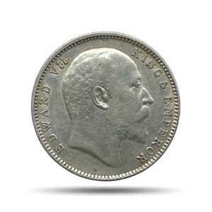 Scarce One Rupee Edward VII King Emperor (1903-1910) Silver Coin, British India Uniform Coinage, Collectible.