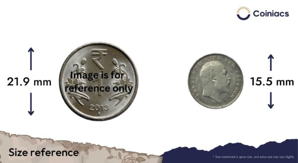 Two Annas Edward VII King And Emperor (1903-1910) Silver Coin, British India Uniform Coinage, Collectible. - Image 4