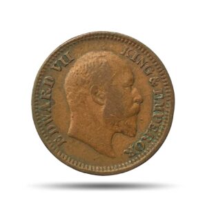 1/2 Pice Edward VII King Emperor (1903-1910) Calcutta Mint Bronze Coin, British India Uniform Coinage, Collectible.