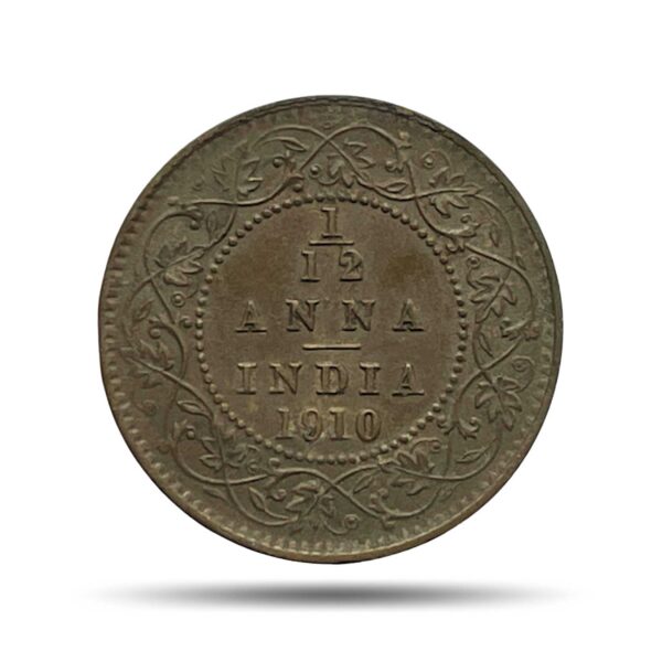 1/12 Anna Edward VII King Emperor (1904-1910) Calcutta Mint Bronze Coin, British India Uniform Coinage, Collectible.