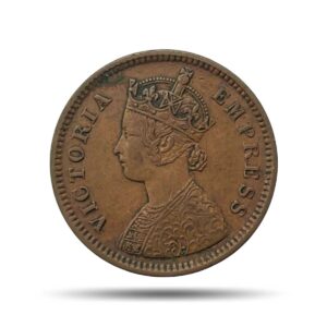 Scarce 1/2 Pice Victoria Empress (1885-1901) Copper Coin, British India Uniform Coinage, Collectible.