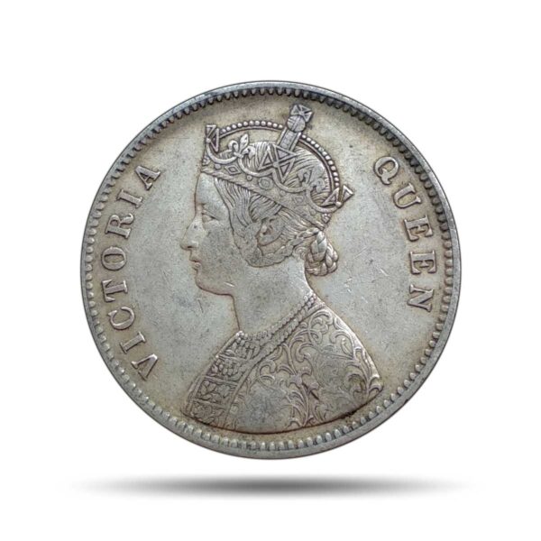 Rare One Rupee Victoria Queen (1862) Silver Coin, British India Uniform Coinage, Collectable.