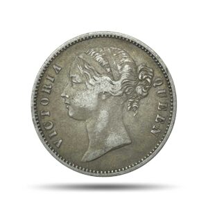 Rare One Rupee Victoria Queen Divided Legend 1840 Silver Coin, British India Uniform Coinage, Collectible.