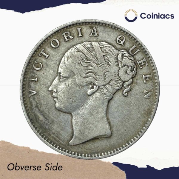 Rare One Rupee Victoria Queen Continuous Legend 1840 Silver Coin, British India Uniform Coinage, Collectible. - Image 2
