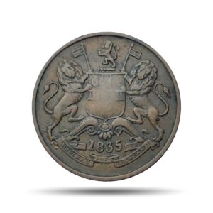 Half Anna East India Company 1835 Copper Coin, British India Uniform Coinage, Collectible.