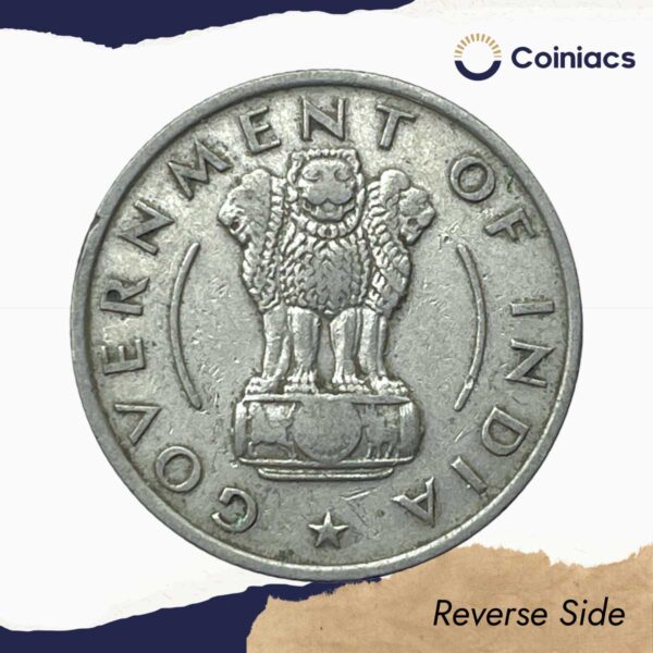 1/2 Rupee Anna Series (1950-56) Nickel Coin, Republic India Anna Series, Collectible. - Image 3