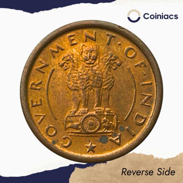 One Pice (Horse Pice) Anna Series(1950-55) Bronze Coin, Republic India Anna Series, UNC. - Image 3