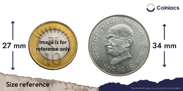 Scarce 10 Rupees Mahatma Gandhi 1869-1948 (1969) Commemorative Silver Coin, Republic India Decimal Series, UNC - Image 4