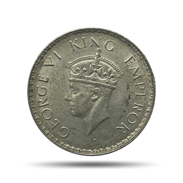 One Rupee George VI King Emperor 1941 Silver Coin, British India Uniform Coinage, Collectible.