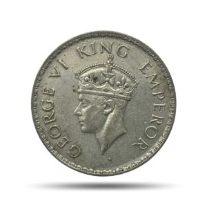 One Rupee George VI King Emperor 1940 Silver Coin, British India Uniform Coinage, Collectible.
