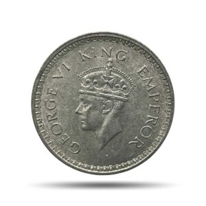 UNC Scarce One Rupee George VI King Emperor 1943 Silver Coin, British India Uniform Coinage, UNC.