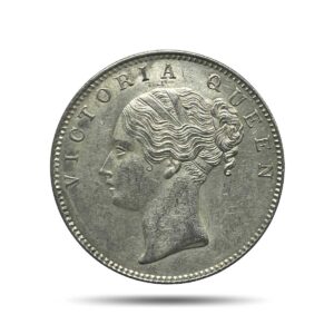 UNC One Rupee Victoria Queen 1840 Continuous Legend Silver Coin, British India Uniform Coinage, UNC.