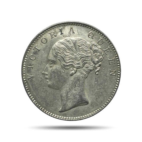 UNC One Rupee Victoria Queen 1840 Continuous Legend Silver Coin, British India Uniform Coinage, UNC.
