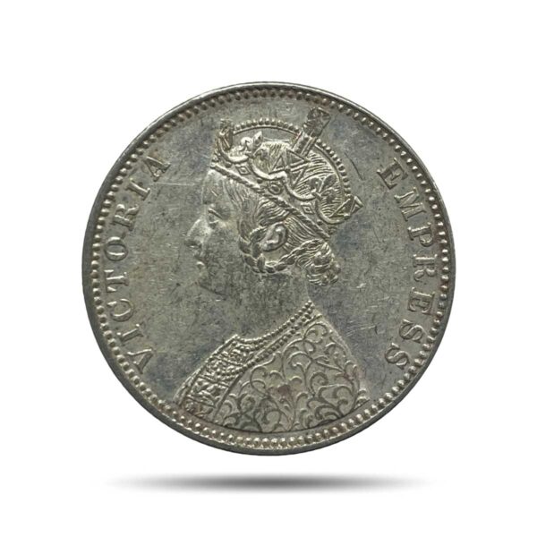 One Rupee Victoria Empress 1901 ?B? Incuse Bombay Mint Silver Coin, British India Uniform Coinage, UNC. - Image 2