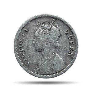1/4 Rupee Victoria Queen 1862 Silver Coin, British India Uniform Coinage, Collectable.