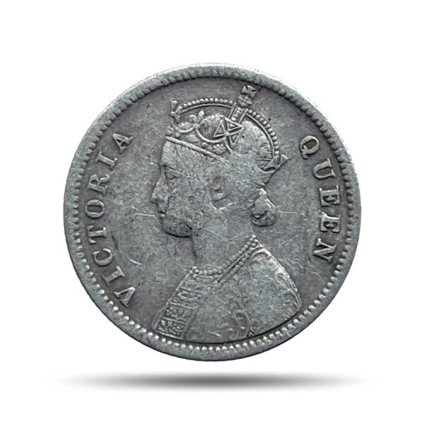 1/4 Rupee Victoria Queen 1862 Silver Coin, British India Uniform Coinage, Collectable.